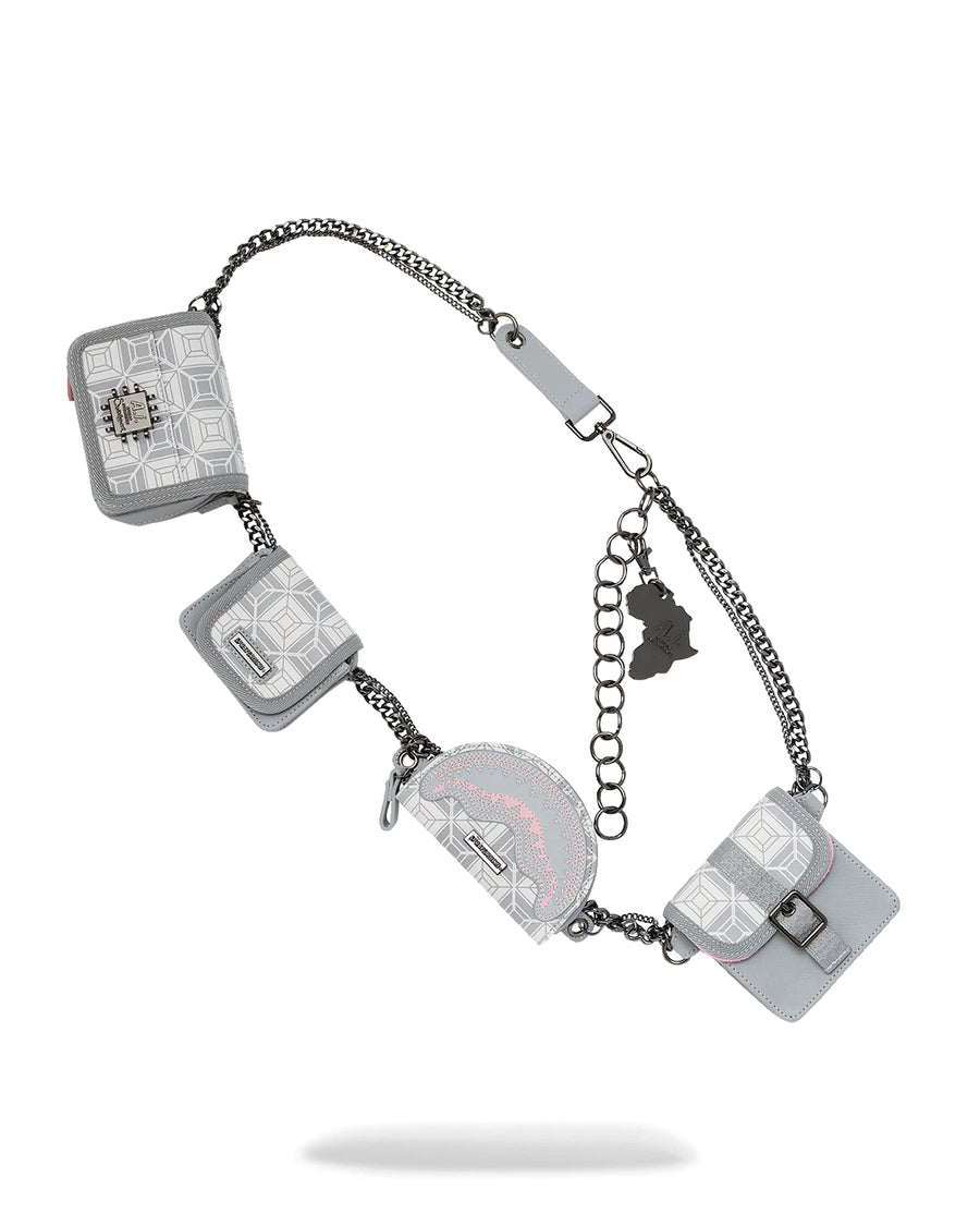 Image of SPRAYGROUND Ai STUNNA CREAM CHARM WAIST BELT - Ballistic-sport